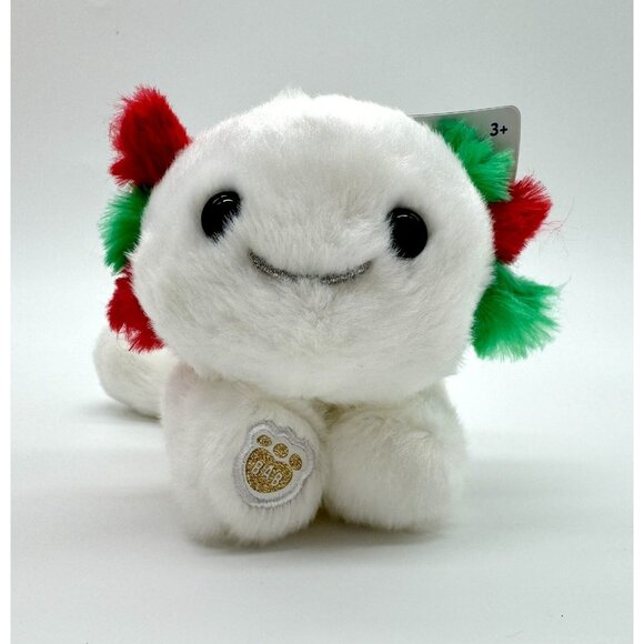 Build A Bear Holiday Festive Fun Christmas Axolotl Mini Beans Plush 6” NWT New - Picture 2 of 4